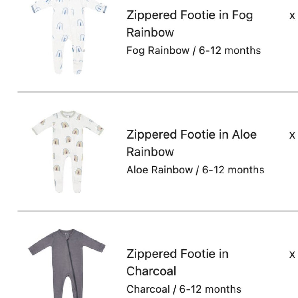 NWT 6-12 month Kyte Baby Footie (set of 3) 25 each